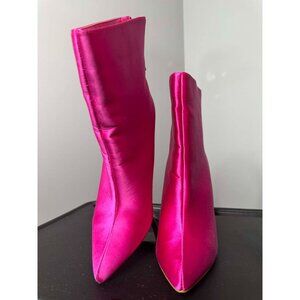 Shoedazzle Satin Pointed-Toe Boots – Size 9 4-inch heel
